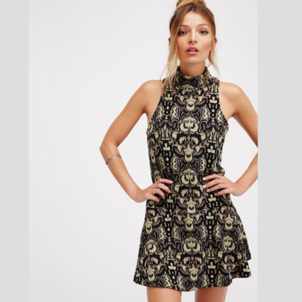 FREE PEOPLE Amelia Knit Dress in Black - M
